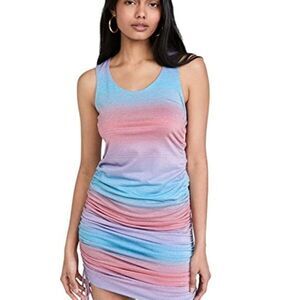 NWT Le Superbe Baccara Tank Dress Metallic Surf Stripe